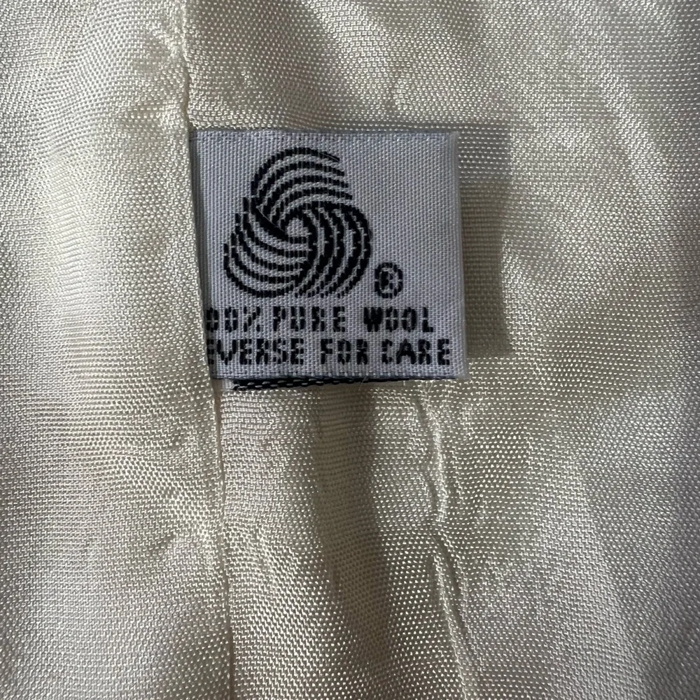 Vintage Ivory Wool Blazer | Made in USA | Minimalist 80s–90s Jacket